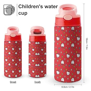 ハローキティ 赤い水筒 OSK 水筒 450ml ストロー付ステンレスボトル ハローキティさくら